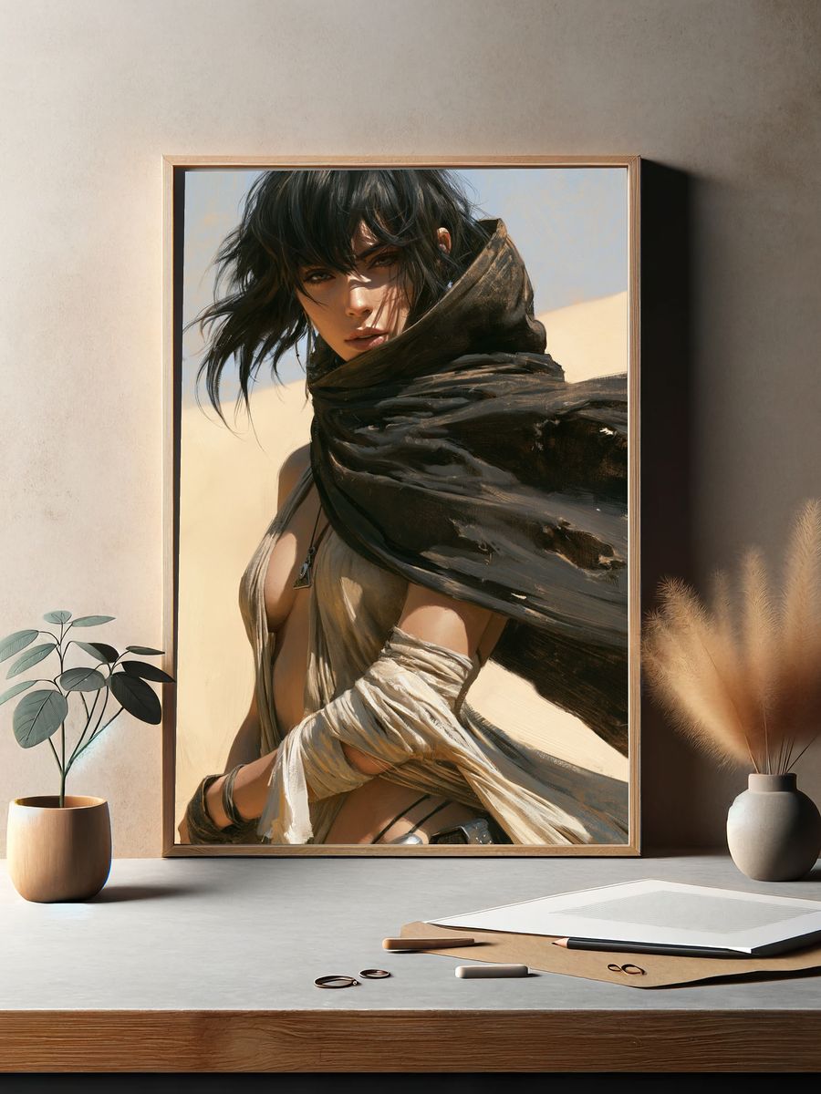 Desert Warrior Portrait Print. — room view 2