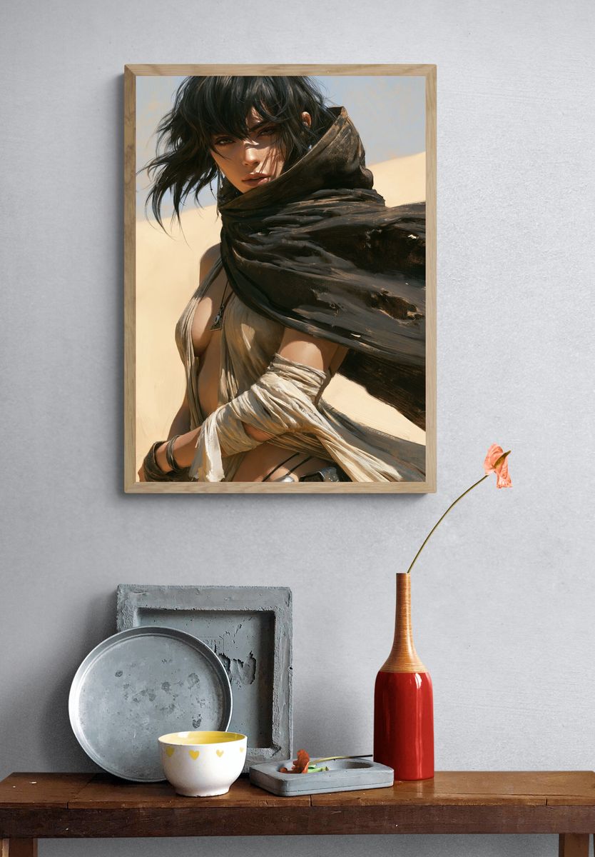 Desert Warrior Portrait Print. — room view 3