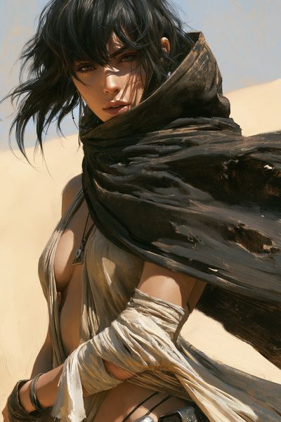 Desert Warrior Portrait Print. poster