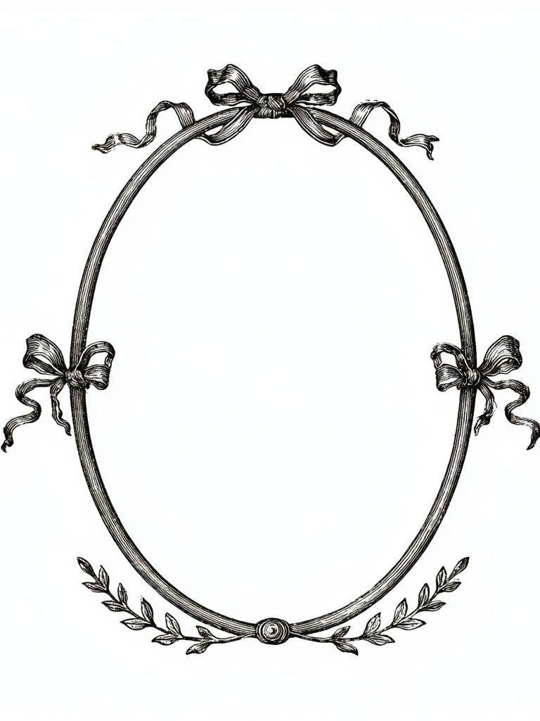 Ornate Ribbon Oval Frame Print. poster detail