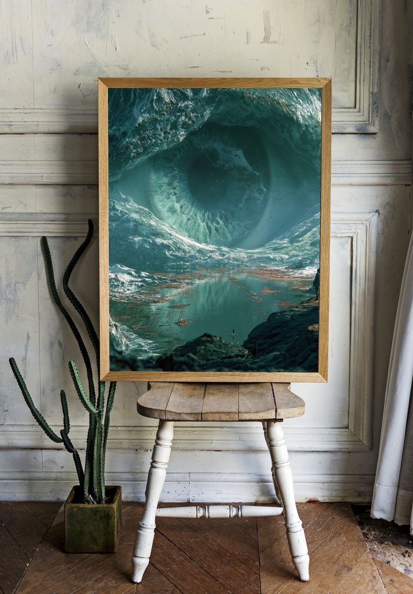 Cosmic Ocean Eye Print. — room view 1