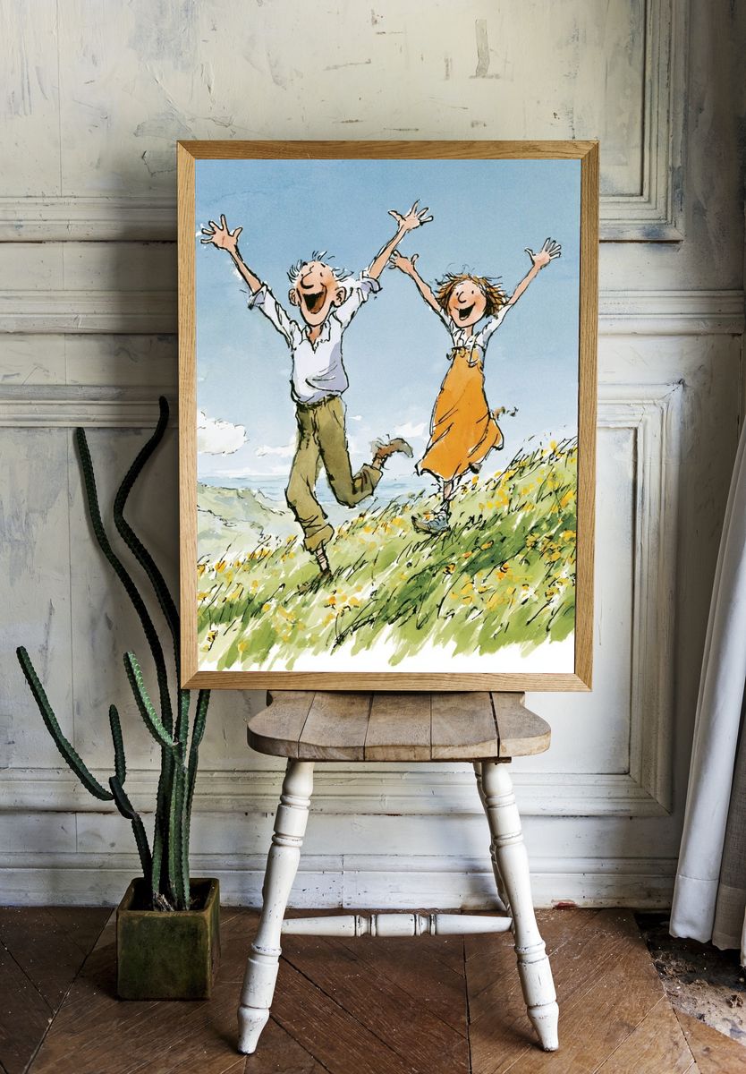 Joyful Meadow Watercolor Print. — room view 1