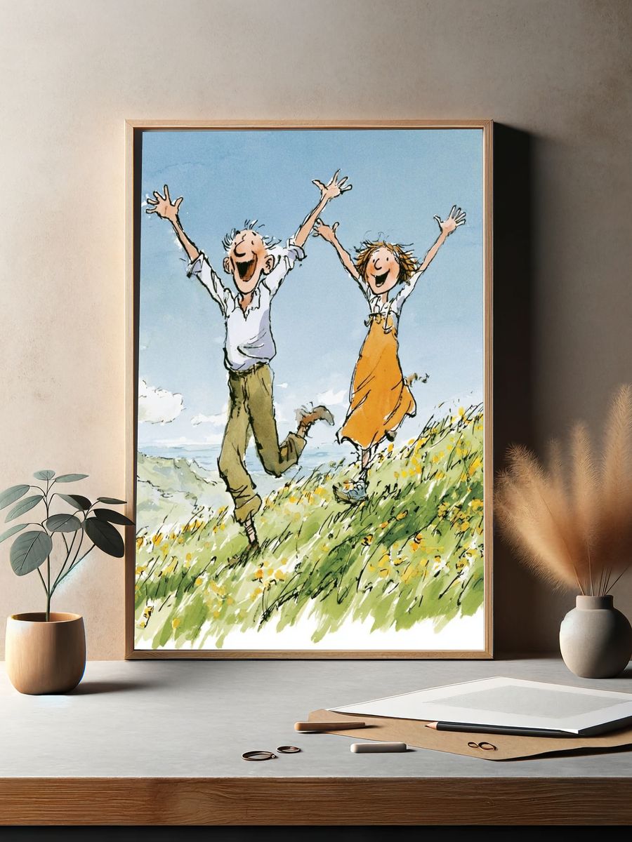 Joyful Meadow Watercolor Print. — room view 2