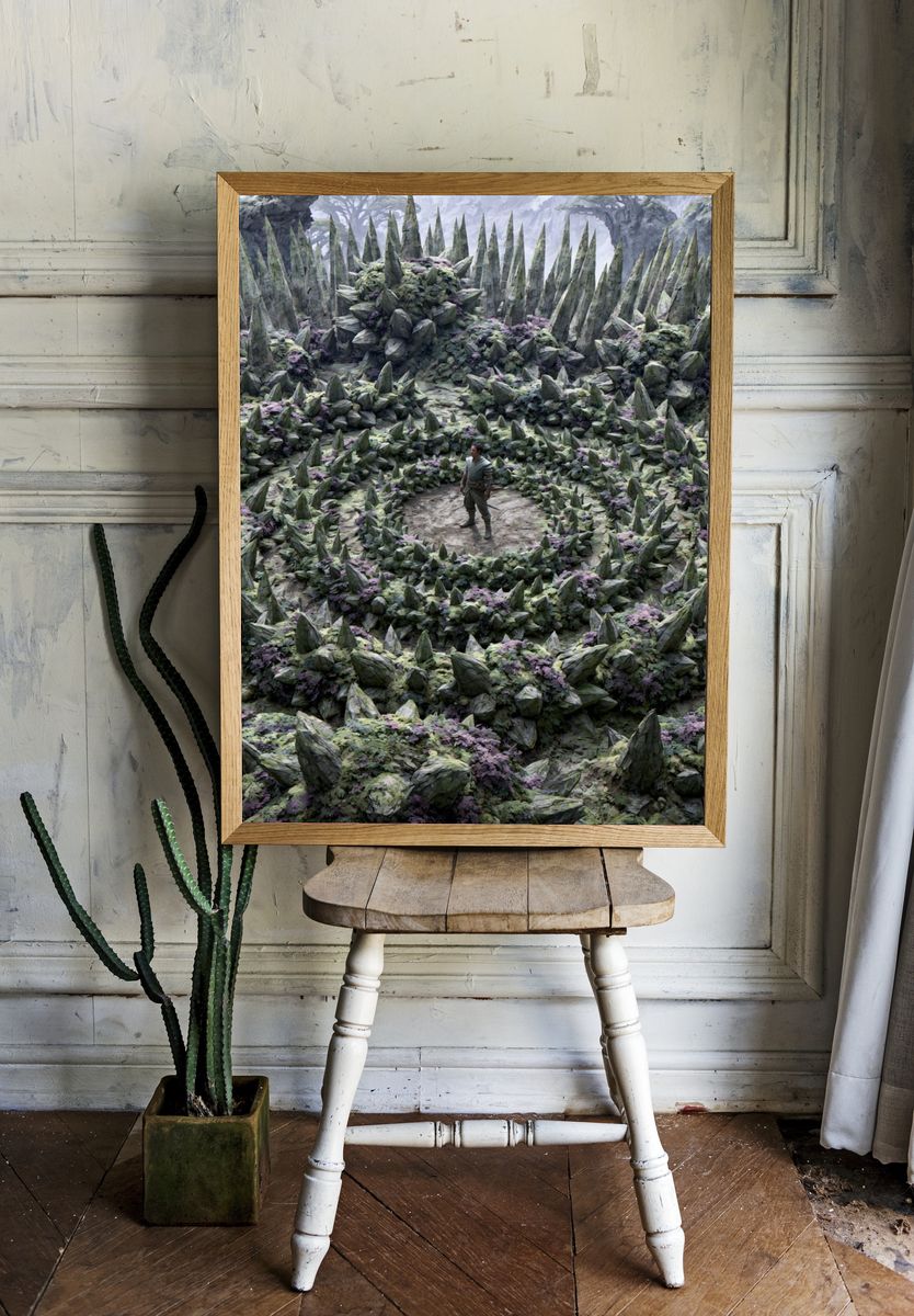 Fantasy Crystal Cavern Illustration Print. — room view 1