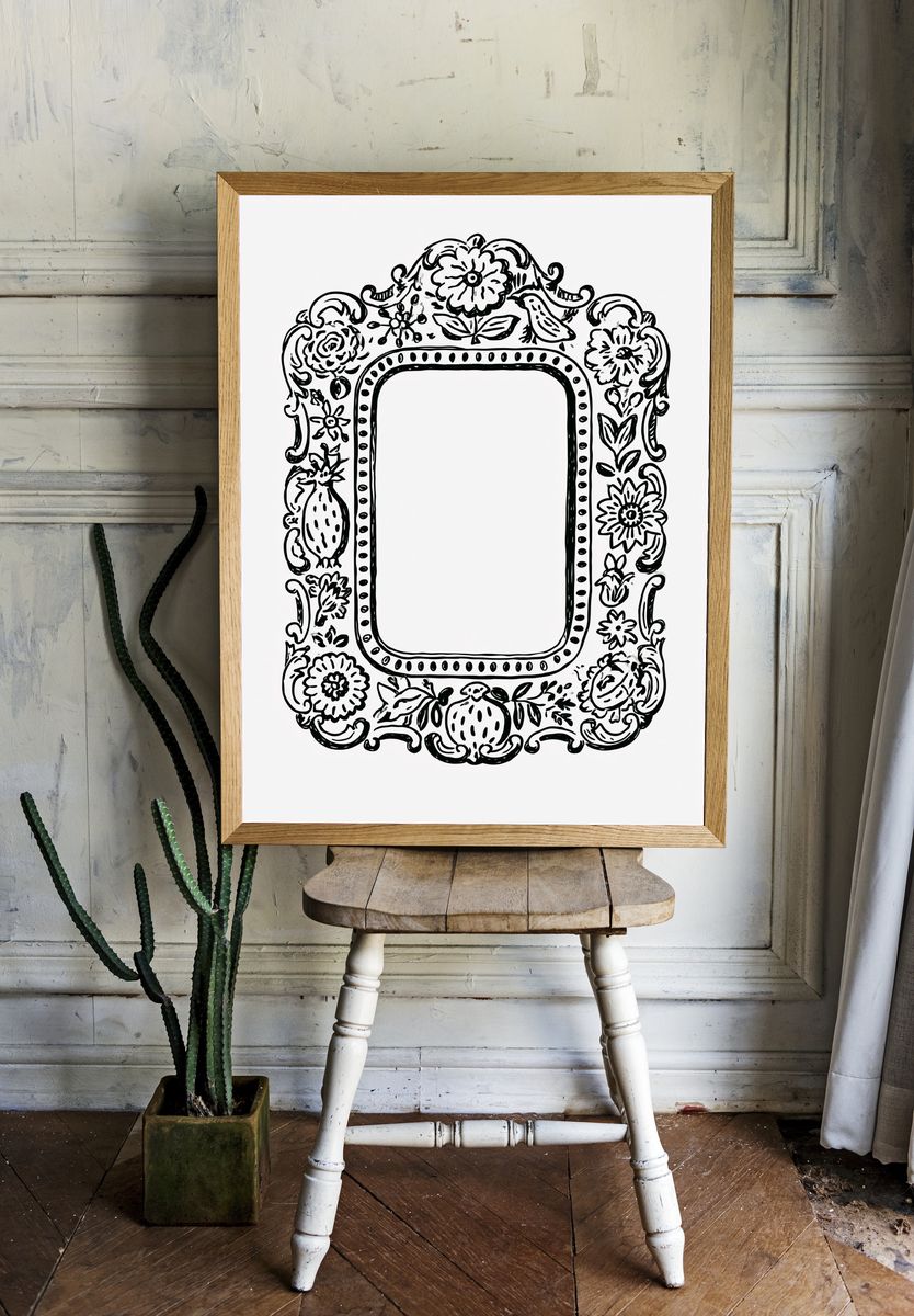 Floral Ornate Frame Print. — room view 1