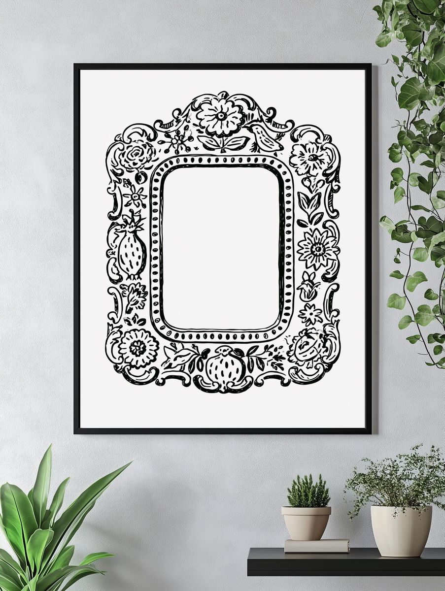Floral Ornate Frame Print. — room view 4