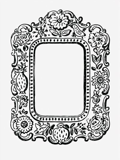 Floral Ornate Frame Print. poster