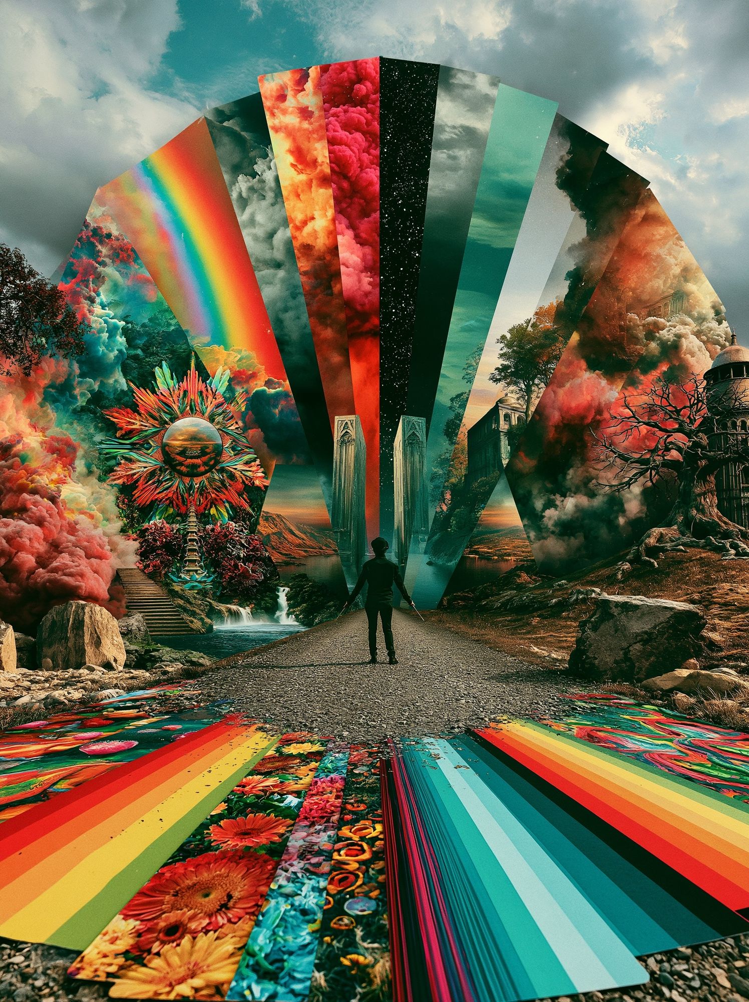 Surreal Rainbow Portal Print. poster — illustration art