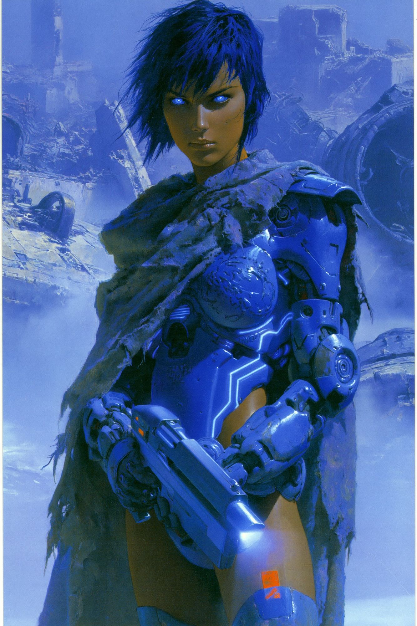 Cyberpunk Warrior Portrait Poster. poster — illustration art