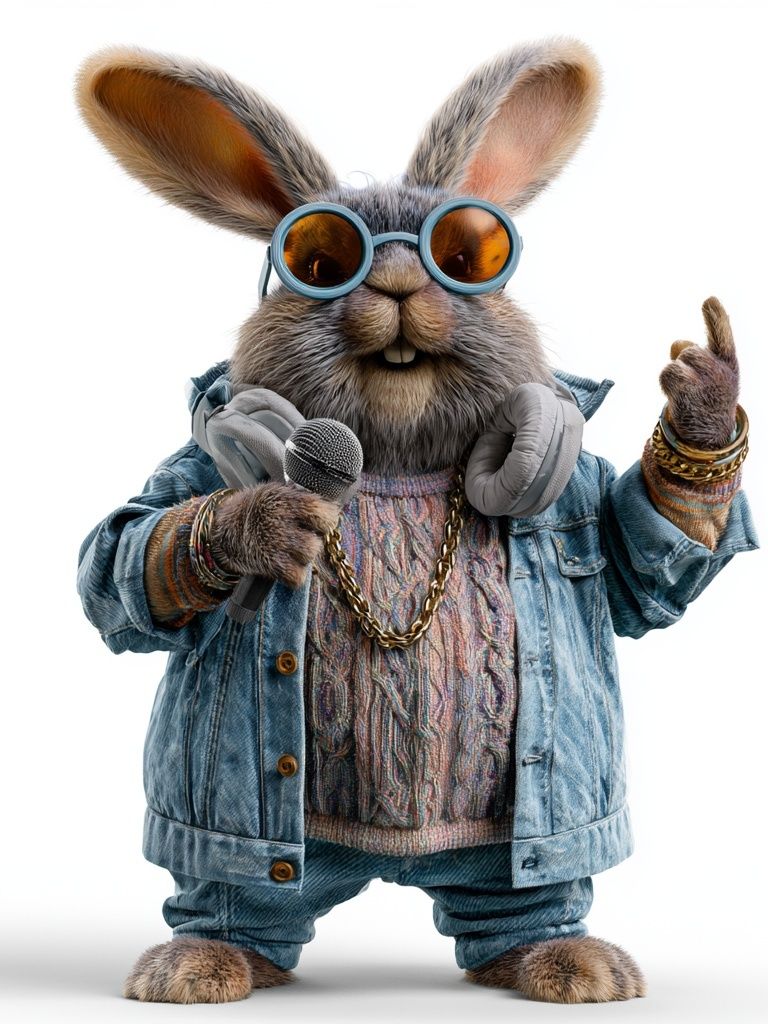 Cool Rabbit DJ Illustration Poster. poster — illustration art