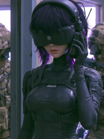 Cyberpunk Operative Portrait Poster. poster