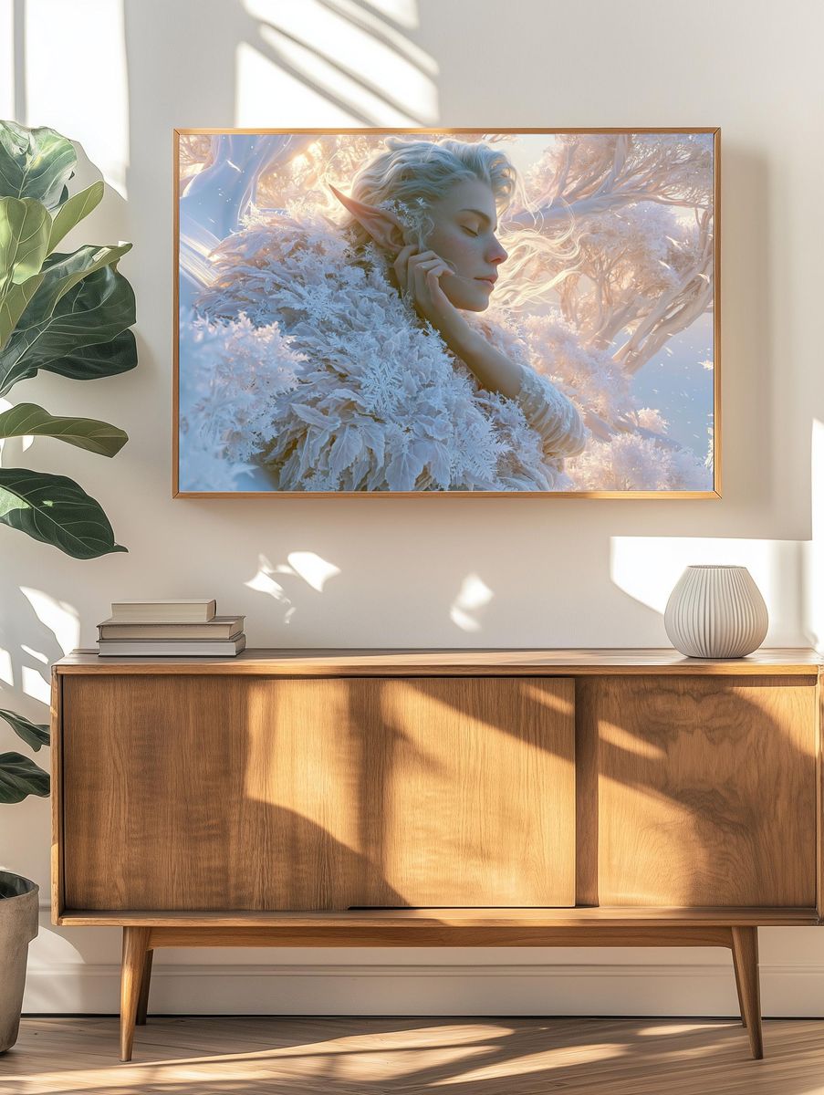Winter Elf Portrait Print. — room view 3