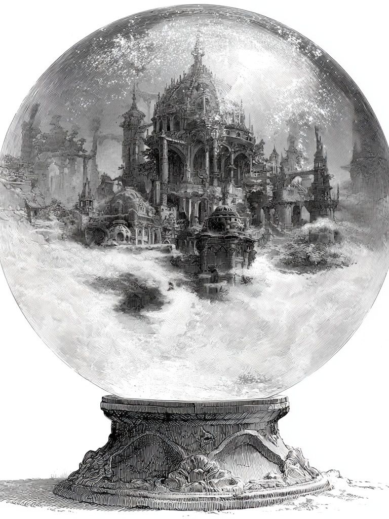 Mystic Crystal Palace Illustration Poster. poster detail