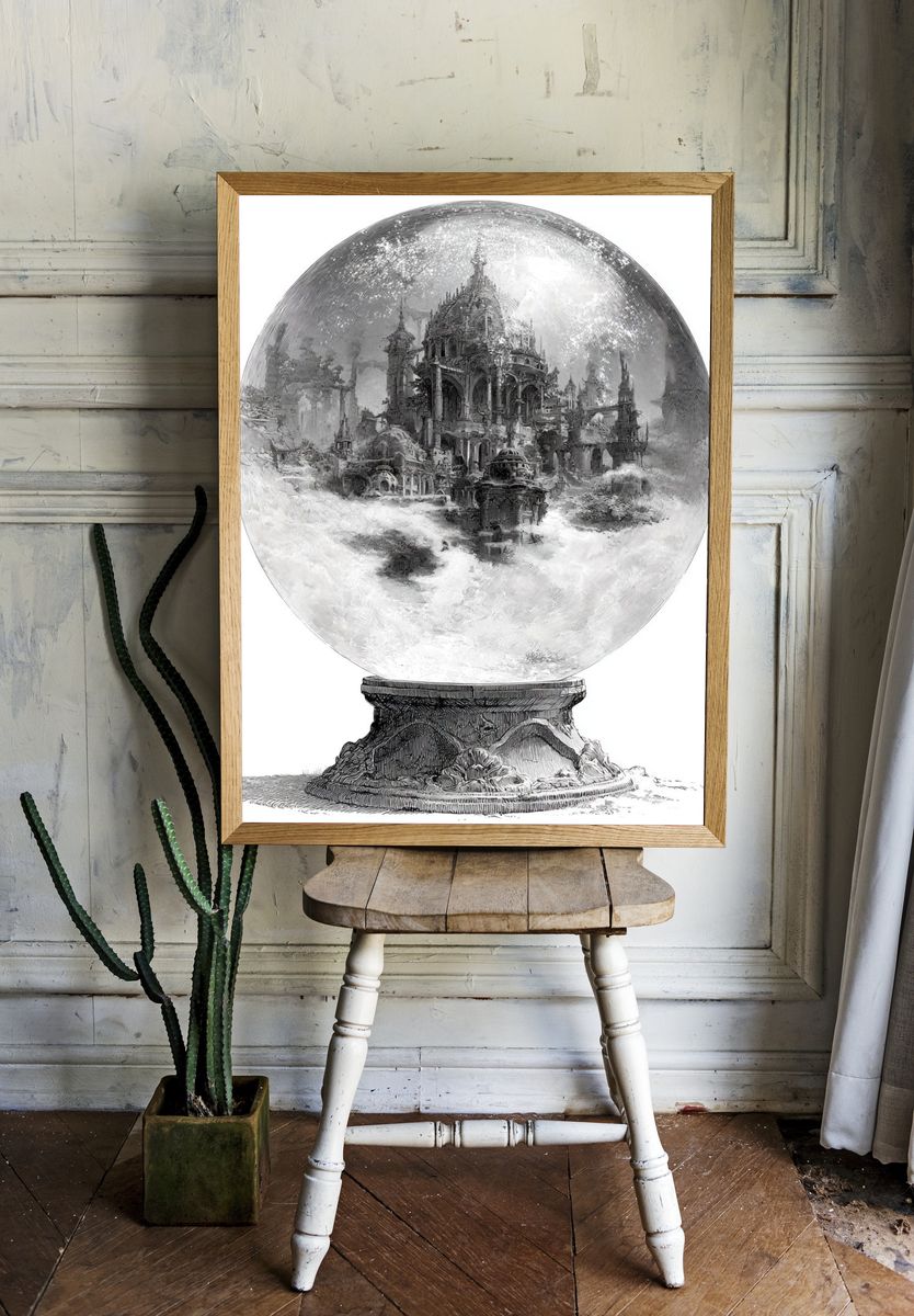 Mystic Crystal Palace Illustration Poster. room preview