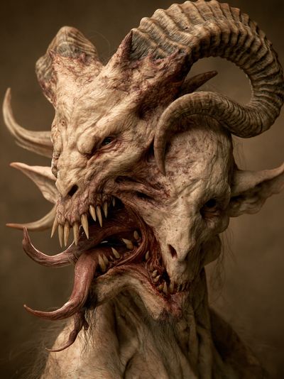 Horned Demon Portrait Print.