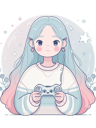 Pastel Gamer Girl Illustration Poster. poster print