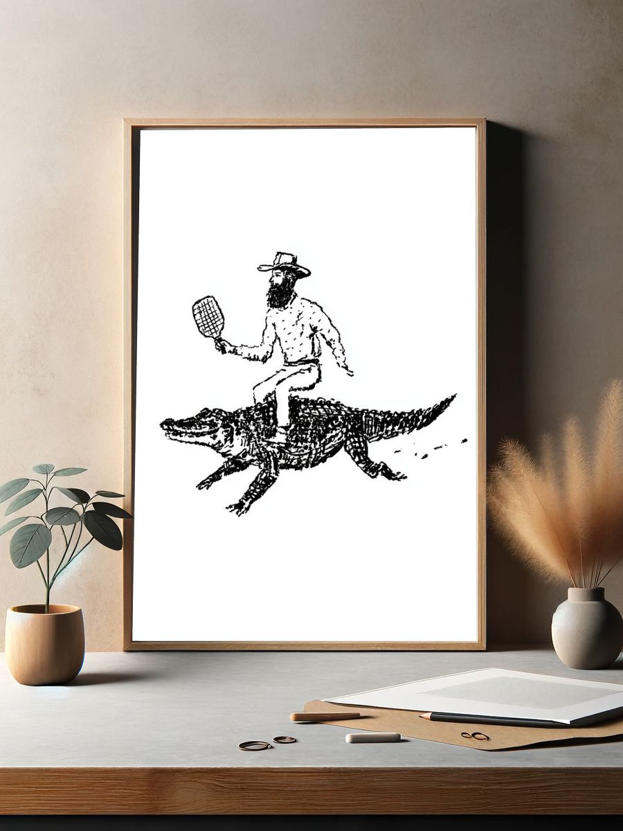 Cowboy on Alligator Print. — room view 2