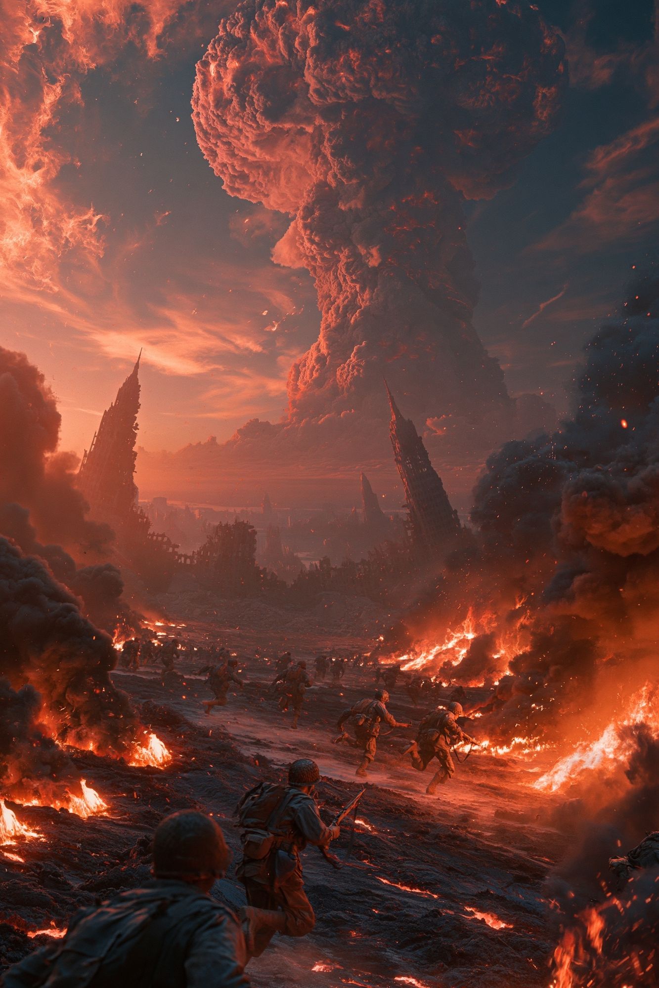 Apocalyptic Battlefield Sci-Fi Poster. poster detail