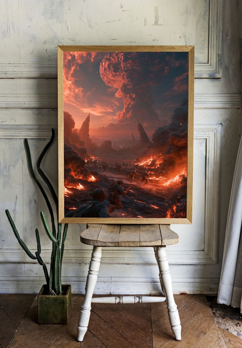 Apocalyptic Battlefield Sci-Fi Poster. — room view 1