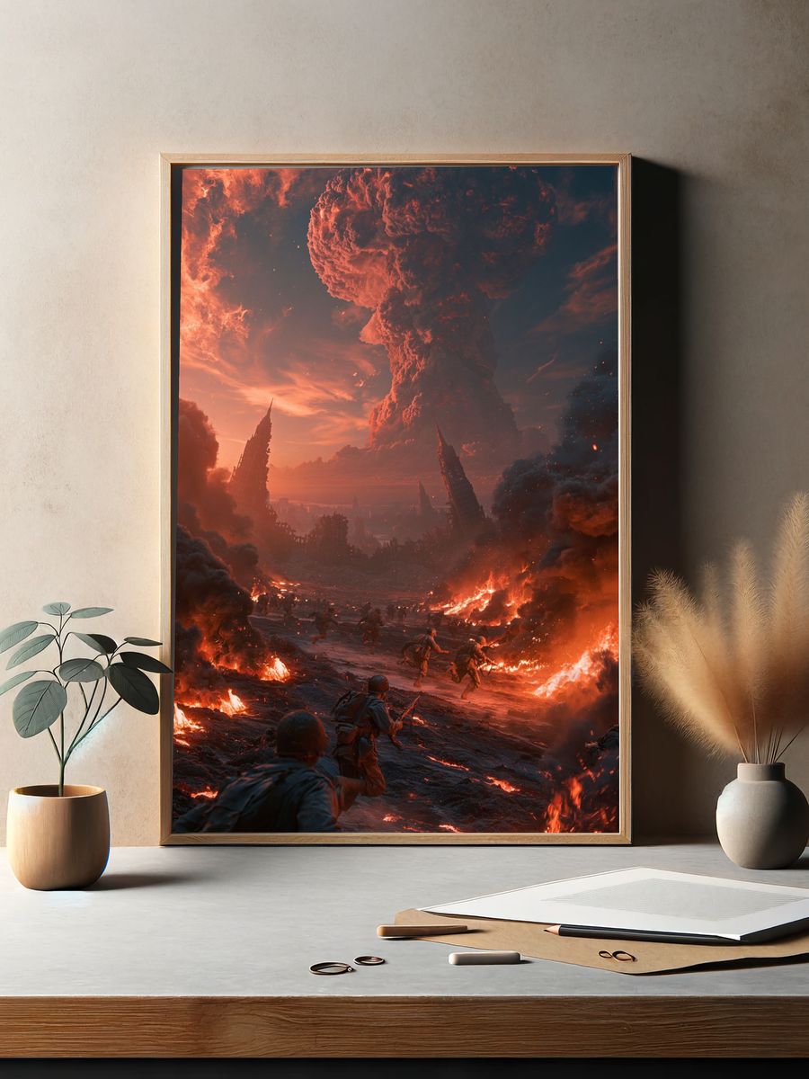 Apocalyptic Battlefield Sci-Fi Poster. — room view 2