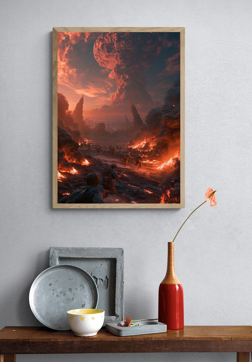 Apocalyptic Battlefield Sci-Fi Poster. — room view 3