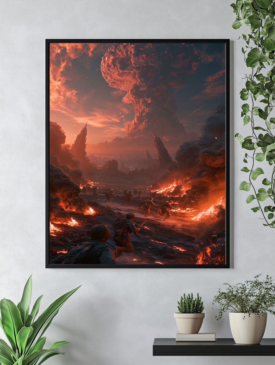 Apocalyptic Battlefield Sci-Fi Poster. — room view 4