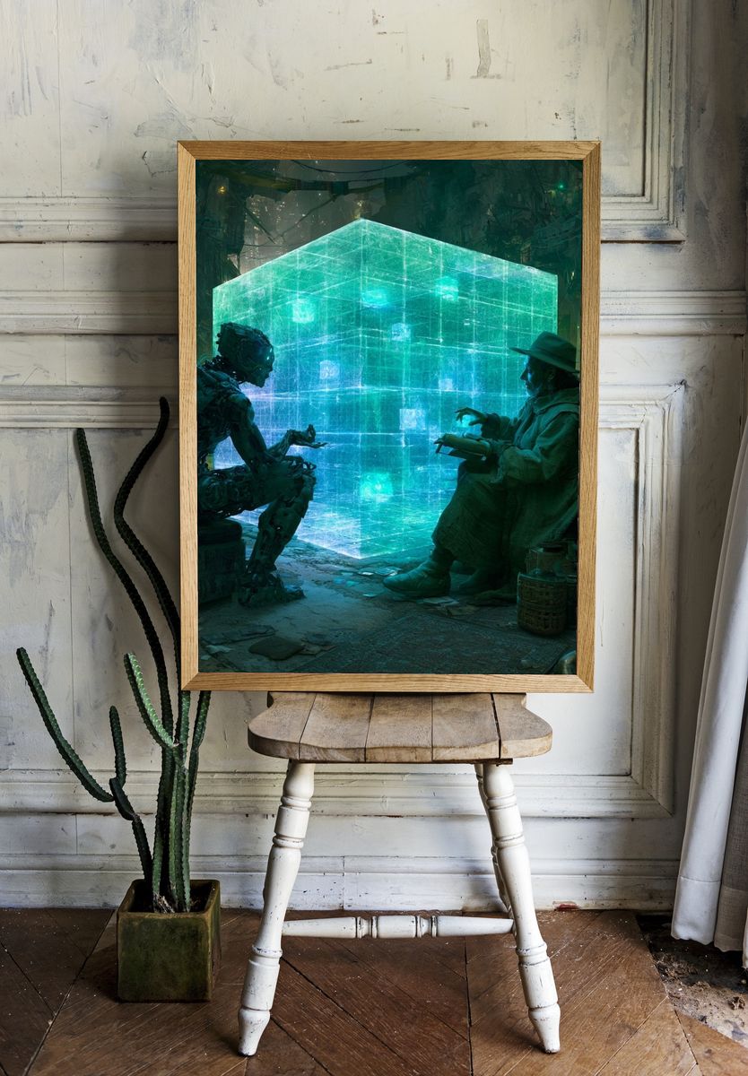 Cyberpunk Cube Encounter Poster. — room view 1