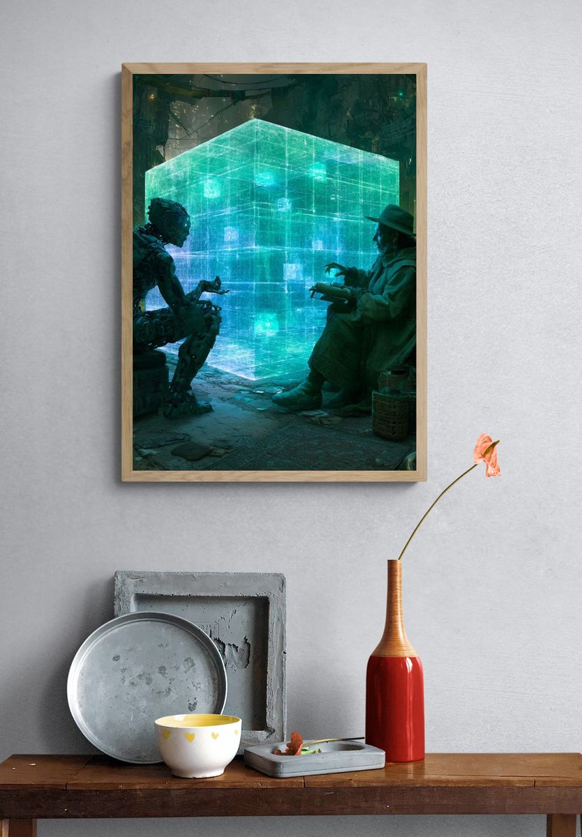 Cyberpunk Cube Encounter Poster. — room view 3
