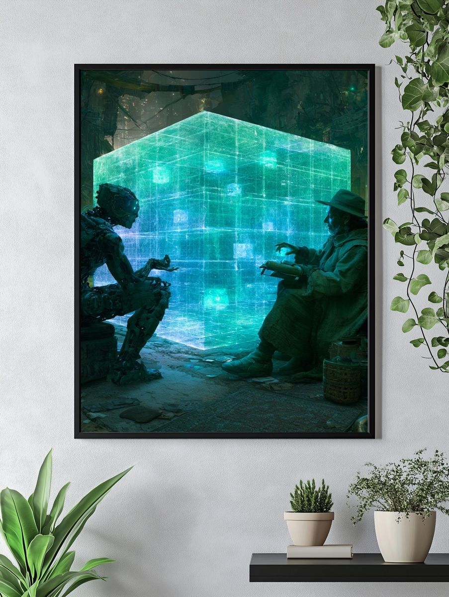 Cyberpunk Cube Encounter Poster. — room view 4
