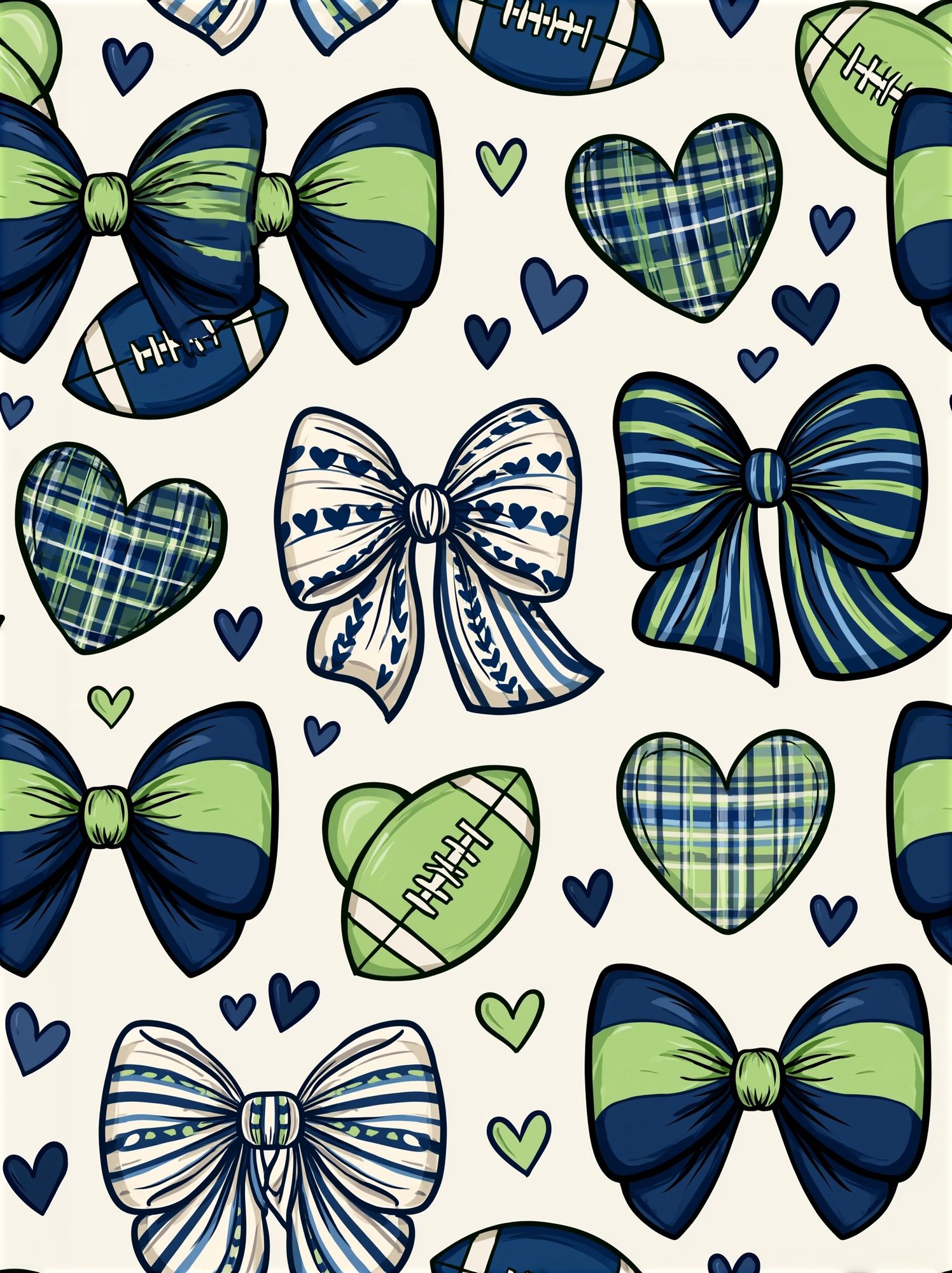 Preppy Bows and Hearts Print. poster detail