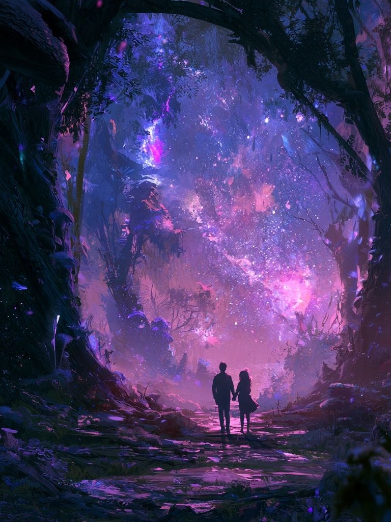 Enchanted Forest Starlight Print. poster detail