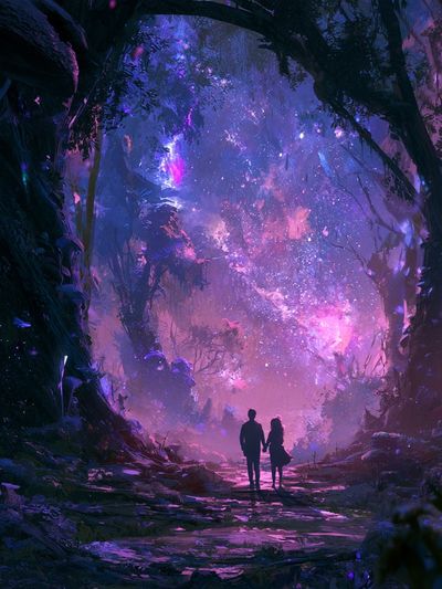 Enchanted Forest Starlight Print. poster