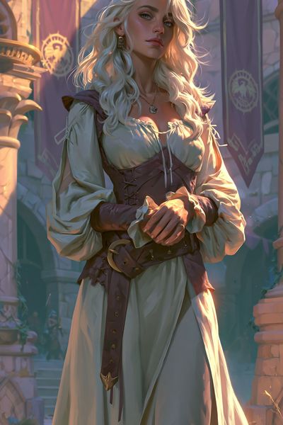 Fantasy Blonde Portrait Illustration Poster. poster print