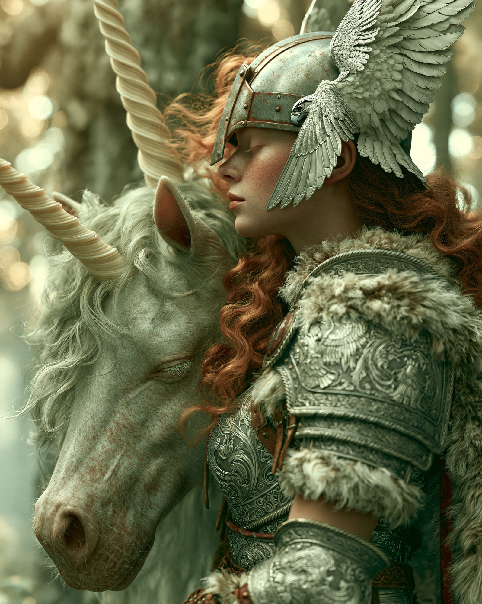 Unicorn Knight Fantasy Illustration Poster. poster — illustration art