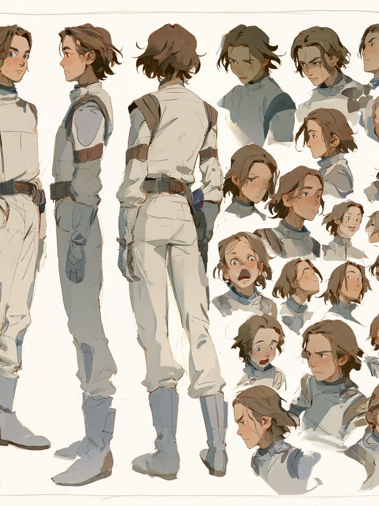 Character Turnaround Concept Art Poster. poster — illustration art