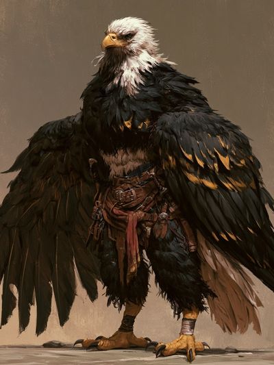 Majestic Eagle Warrior Illustration Poster.