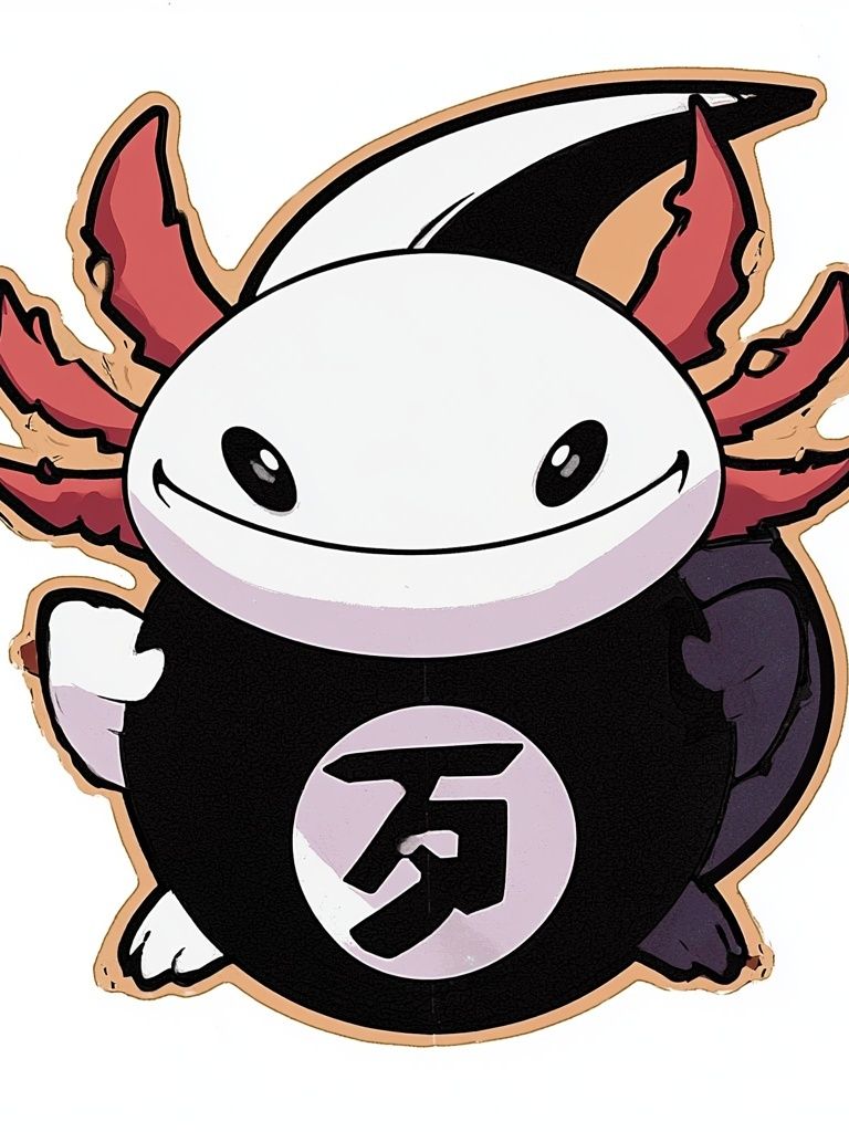 Axolotl Mascot Illustration Poster. poster — illustration art