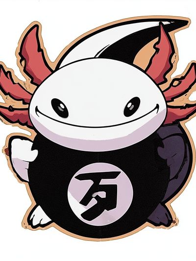 Axolotl Mascot Illustration Poster. poster