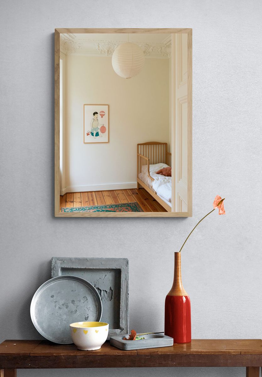 Child with Balloons Illustration Poster. — room view 3