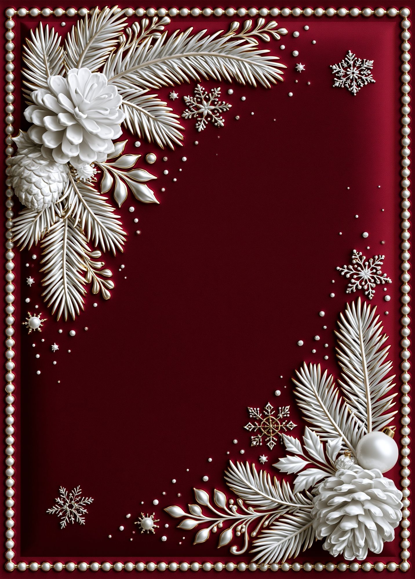 Winter Floral Ornament Poster. poster detail