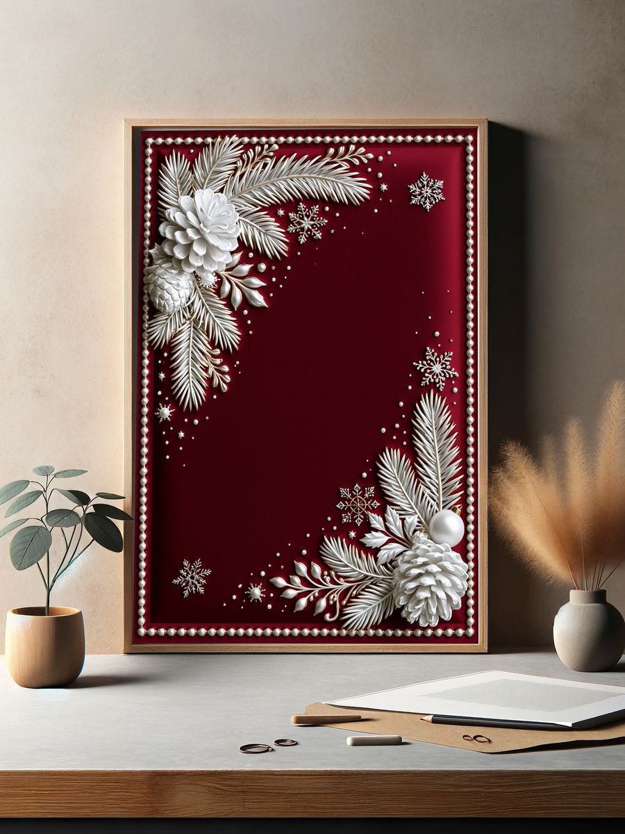 Winter Floral Ornament Poster. — room view 2