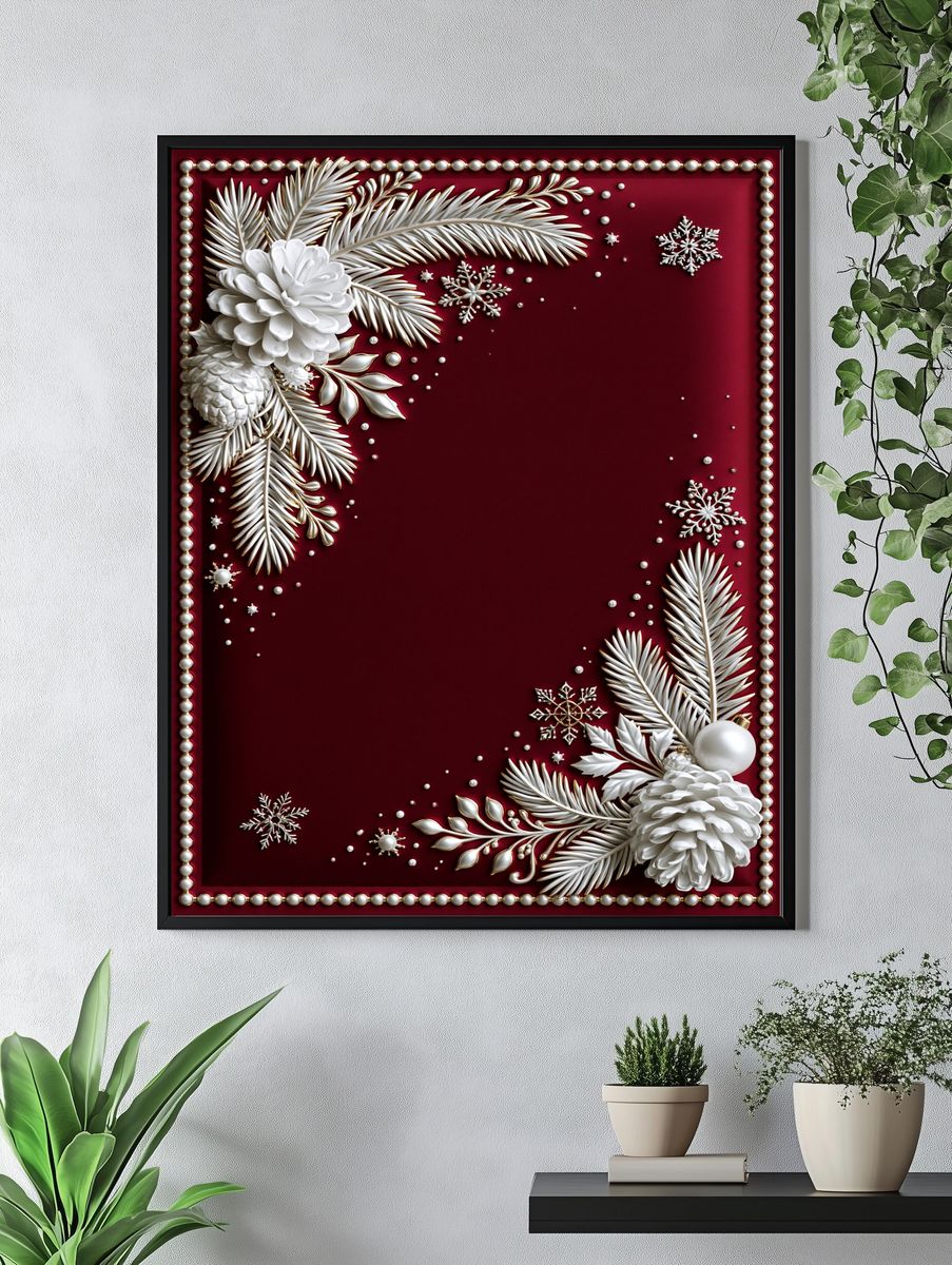 Winter Floral Ornament Poster. — room view 4