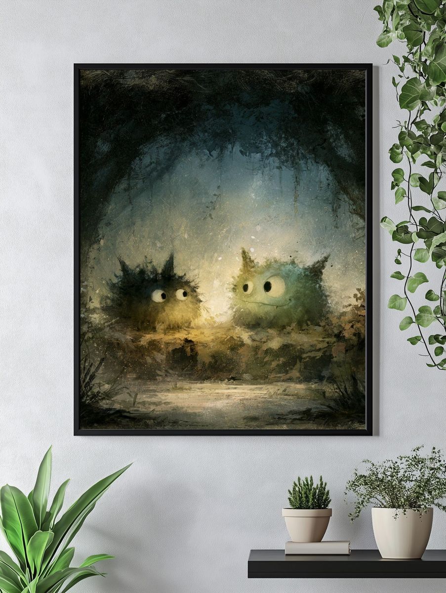 Forest Spirits Illustration Poster. — room view 4