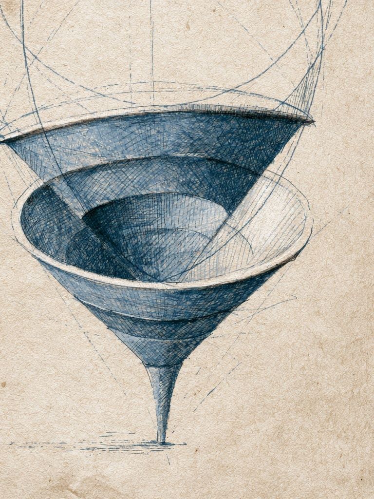 Blue Spiral Cone Illustration Poster. poster — illustration art