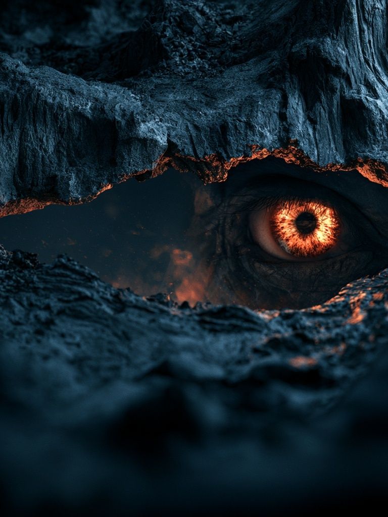 Fiery Eye in Rock Crevice Print. poster detail