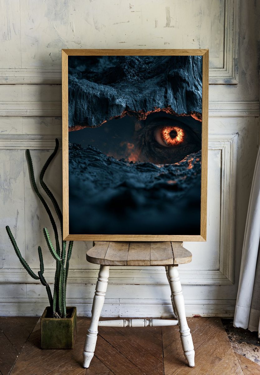Fiery Eye in Rock Crevice Print. — room view 1