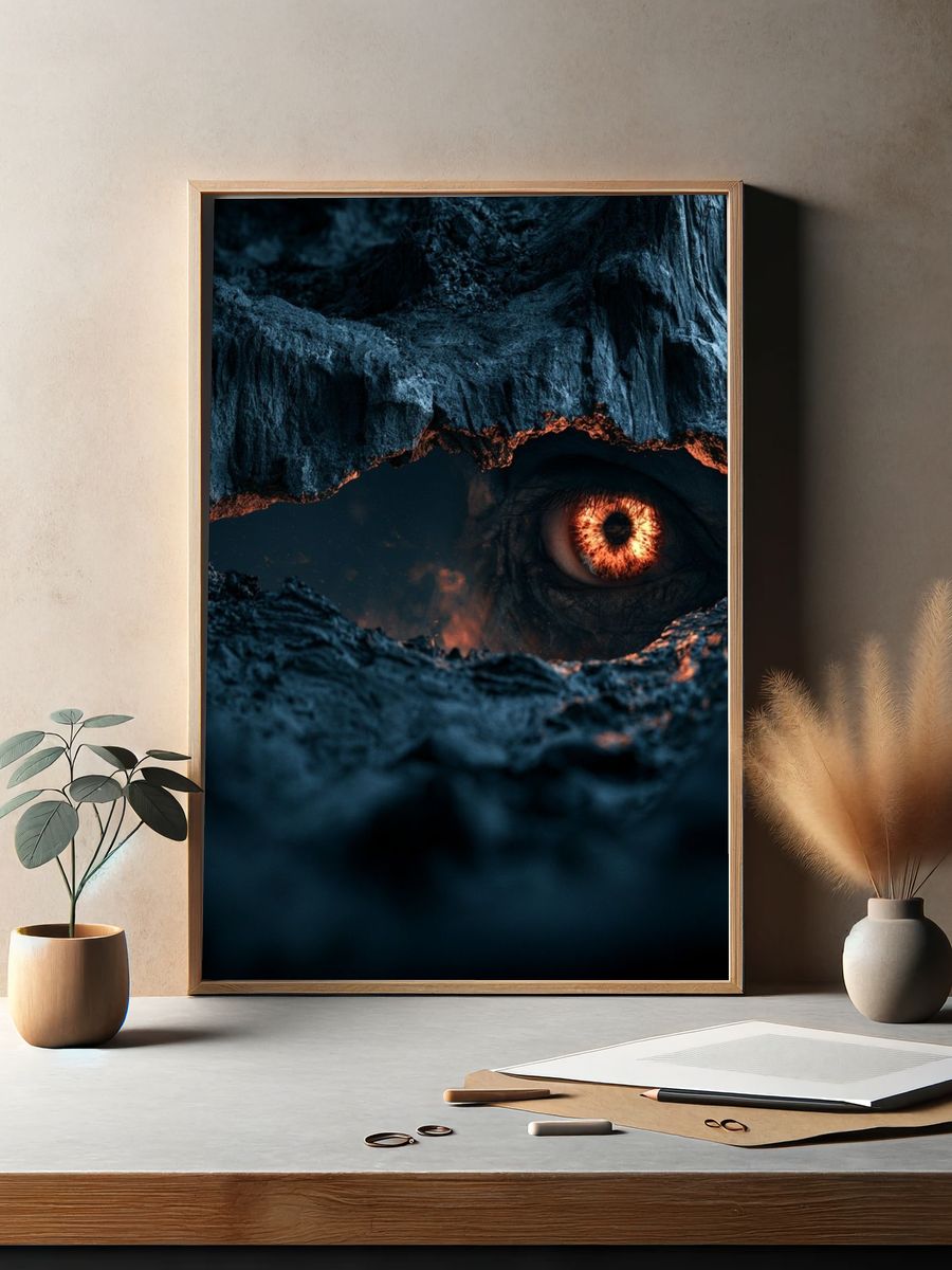 Fiery Eye in Rock Crevice Print. — room view 2