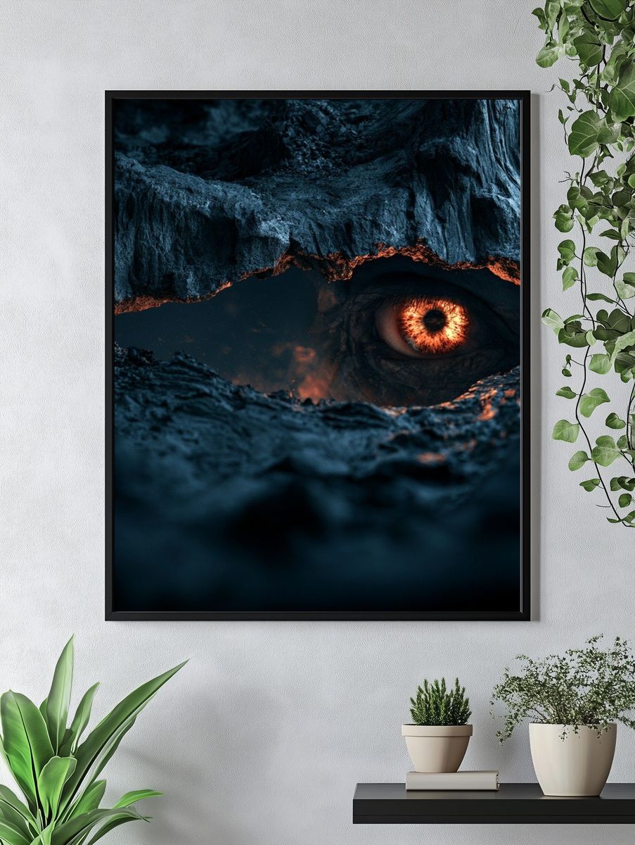 Fiery Eye in Rock Crevice Print. — room view 4