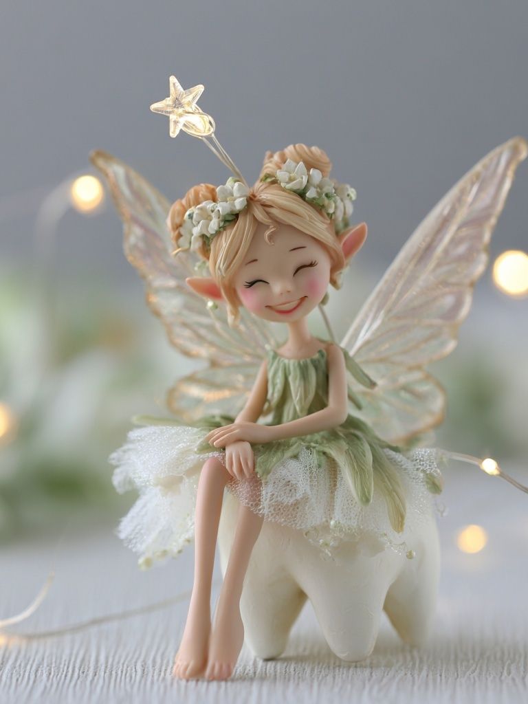 Smiling Fairy Figurine Illustration Print. poster — illustration art