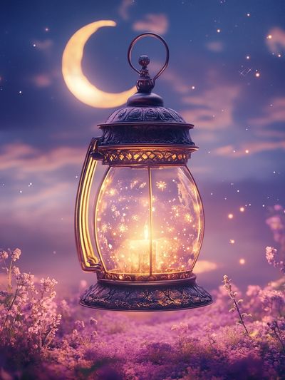 Moonlit Lantern Fantasy Print.